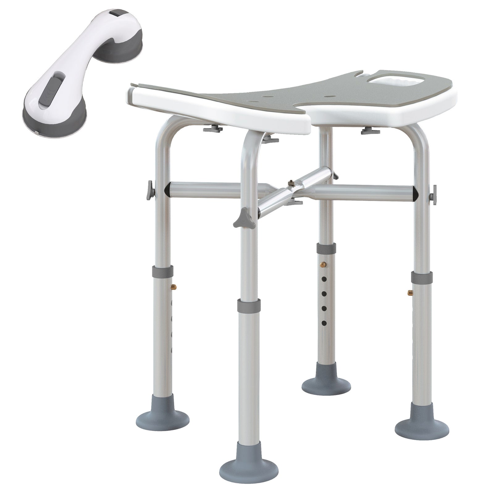Aluminium Shower Stool For Elderly Disabled Non-slip | One Size | Gray