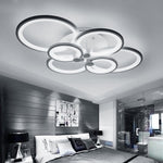 Modern Circular Led Semi Flush Ceiling Light-75cm W