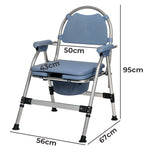 Commode Chair For Bedroom Folding Adjustable Bedside Toilet Shower Chair | Blue