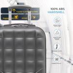 45x36x20cm Lightweight Underseat Cabin Carry On Suitcase - 100+ Airline Approved - Hard Shell Luggage - 4 Wheels - Bubble Design | Cabin | Anthracite