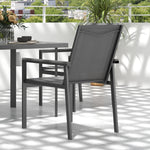 Outdoor Dining Table And 4 Armchairs, Garden Dining Set | 5 | Gray