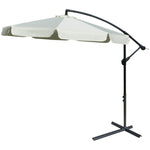 2.7m Cantilever Parasol Banana W/ Crank Handle | Cream
