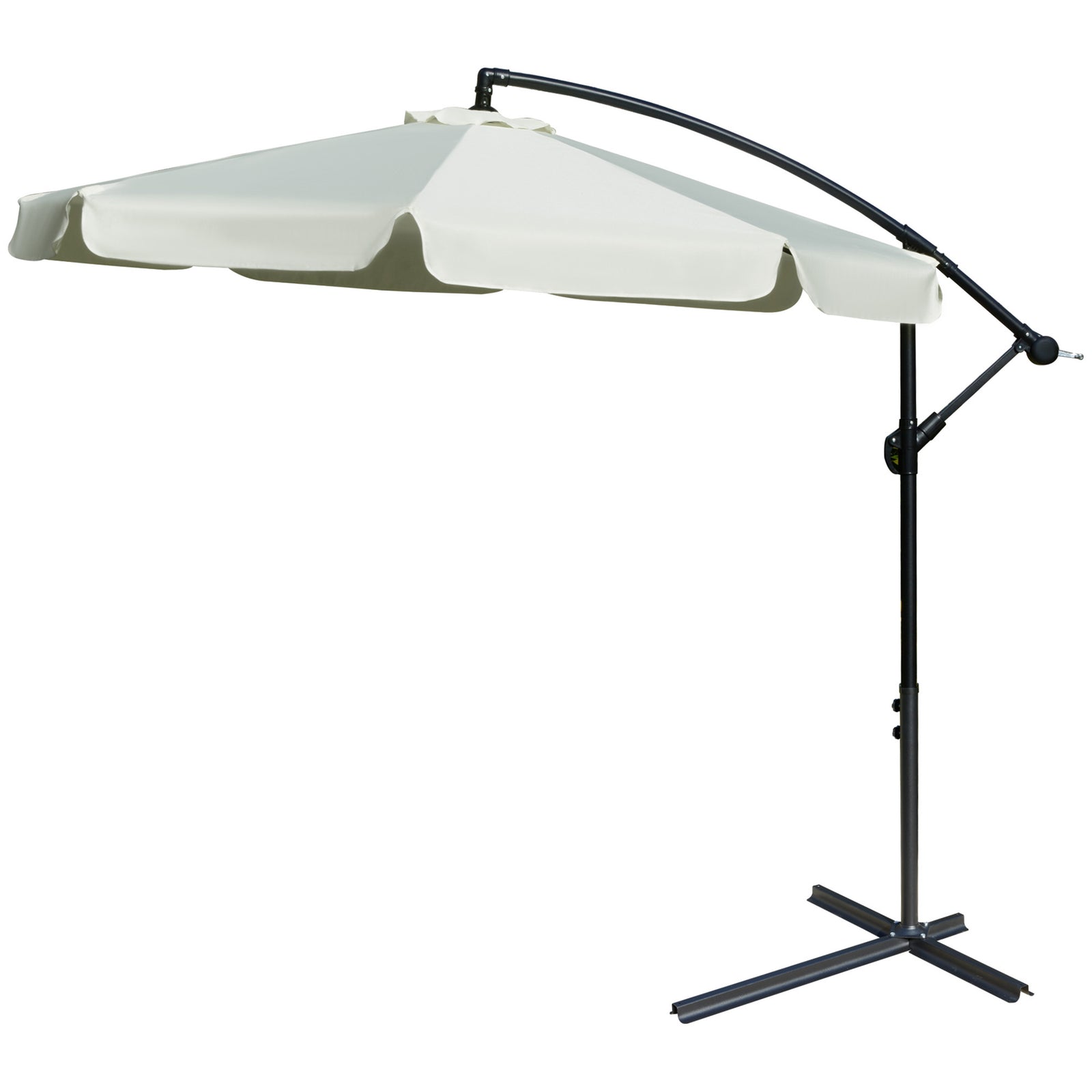 2.7m Cantilever Parasol Banana W/ Crank Handle | Cream