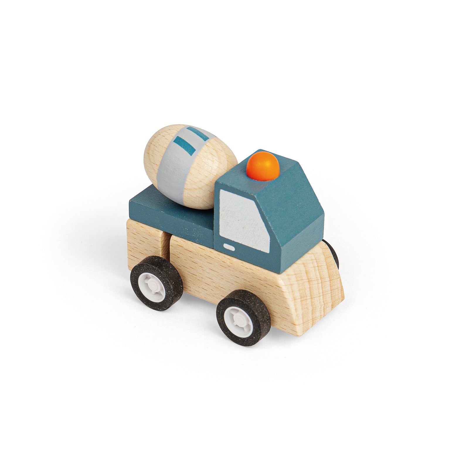 Wooden Wind-up Trucks (Mixer, Roller)