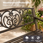 Garden Bench, Butterfly Cast Iron Outdoor Bench,300kg Metal, Bronze | Bronze