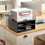 Desktop Printer Stand With 3 Open Compartments | One Size | Black