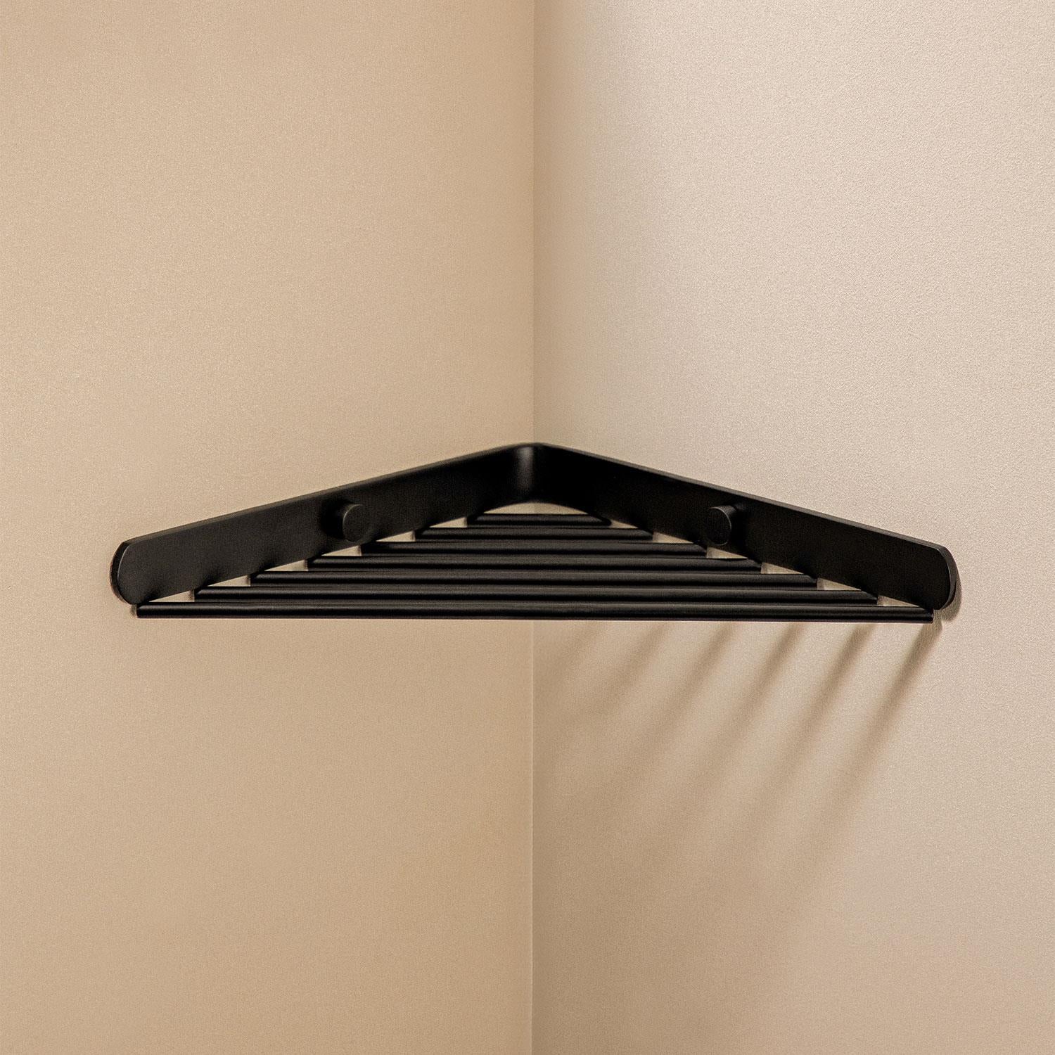 Corner Shower Caddy, Shower Basket, Matt Black, Logic Collection