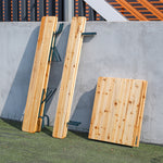 3-pieces Contemporary Folding Wooden Garden Bench Set For Outdoors