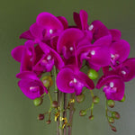 52cm Artificial Orchid Large Dark Pink And Silver