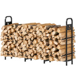 Outsunny Steel Firewood Log Rack, 300 Kg Indoor Outdoor Fireplace