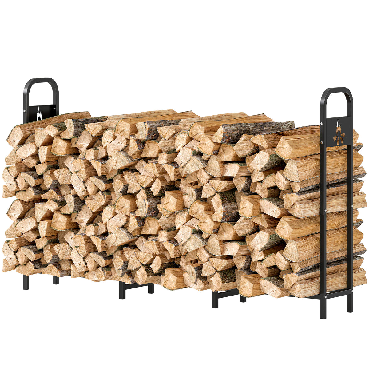 Outsunny Steel Firewood Log Rack, 300 Kg Indoor Outdoor Fireplace