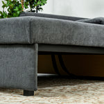 2 Seater Sofa Bed Convertible Bed Settee 2 Cushions Storage | One Size | Dark Gray