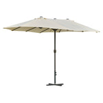 4.6m Double-sided Sun Umbrella W/ Base | Cream