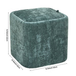 Modern Cube Storage Footstool Ottoman With Reversible Lid | Green