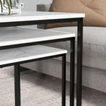 Nesting Coffee Tables, Set Of 3, White