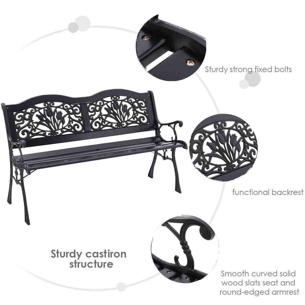 Outdoor Wood Benches Seat Bench Garden Metal Bench