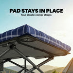 Camping Cot Heavy Duty Folding Bed With Soft Pad | Blue