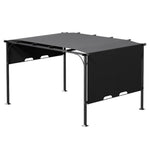 3x 3m/3x 4m Retractable Pergola With Pa-coated Polyester Canopy Outdoor Sun Shade Shelter With Steel Frame For Patio | 3m x 4m | Dark Grey