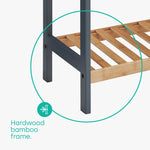 Bamboo 2-tier Shoe Rack - Grey/natural