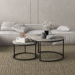 Stacking Coffee Tables Set, Marble Effect | Charcoal Gray