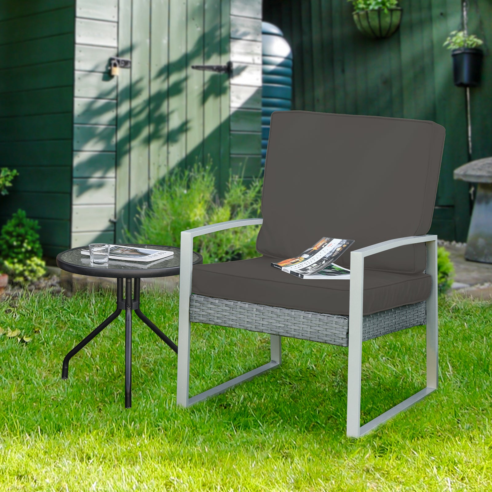 Outdoor Seat And Back Cushion Set Replacement Cushions | Dark Gray