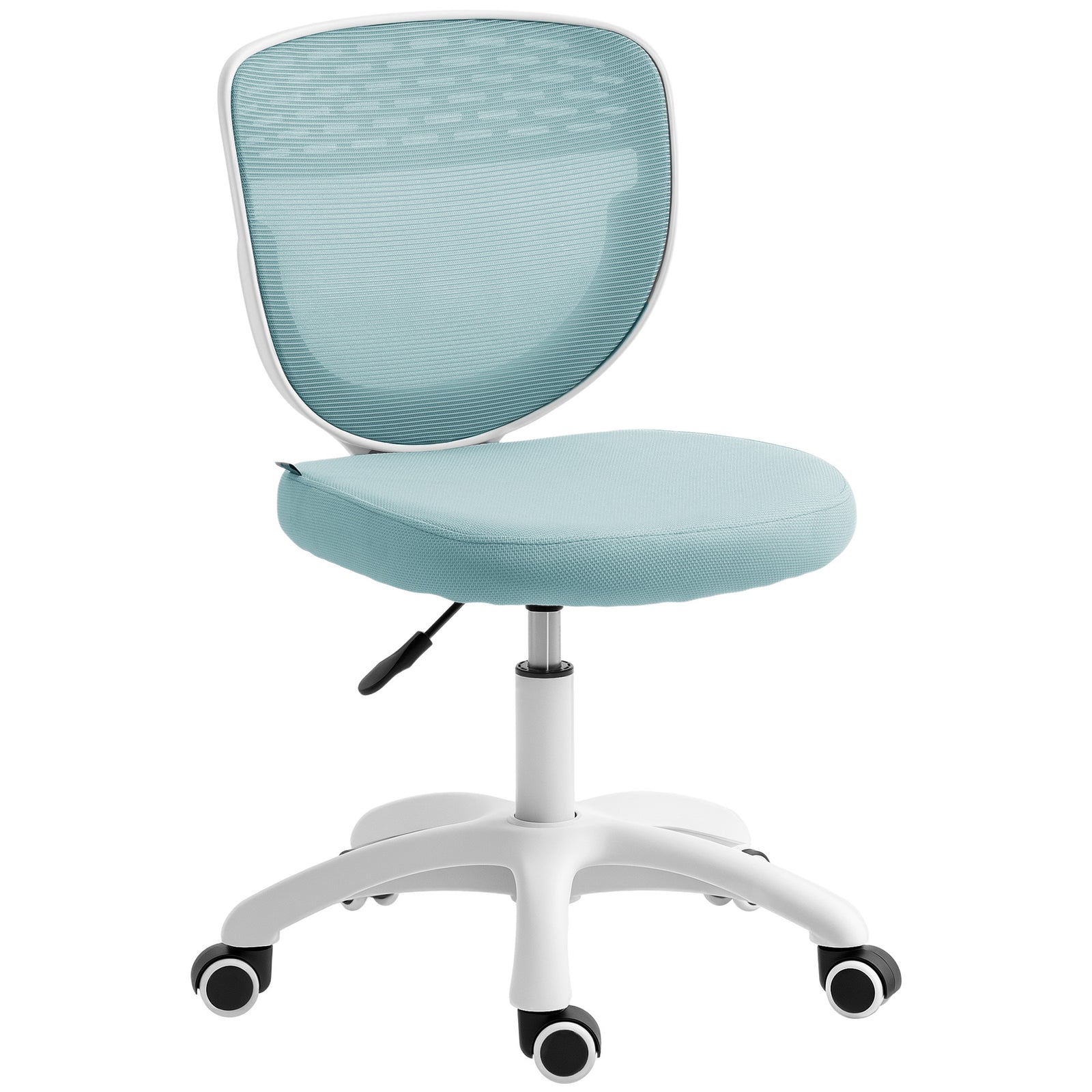 Armless Office Chair With Mesh Back | Light Blue