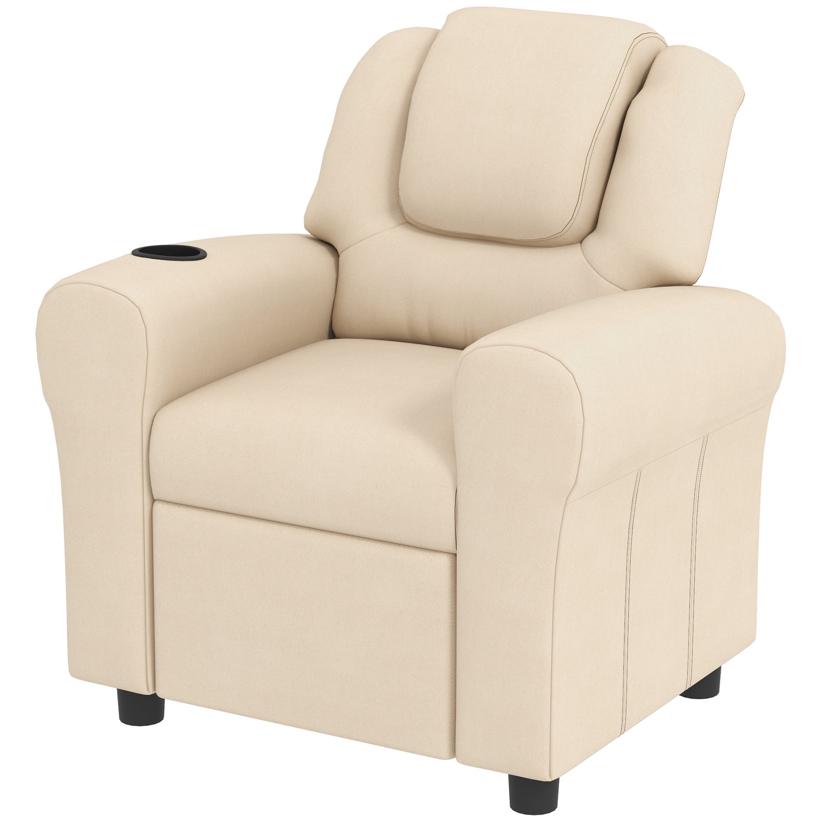 Kids Recliner Chair With Adjustable Backrest And Footrest, Beige