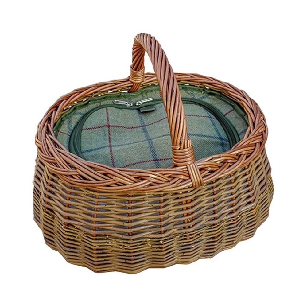 Wicker Deluxe Car Basket With Fitted Cooler