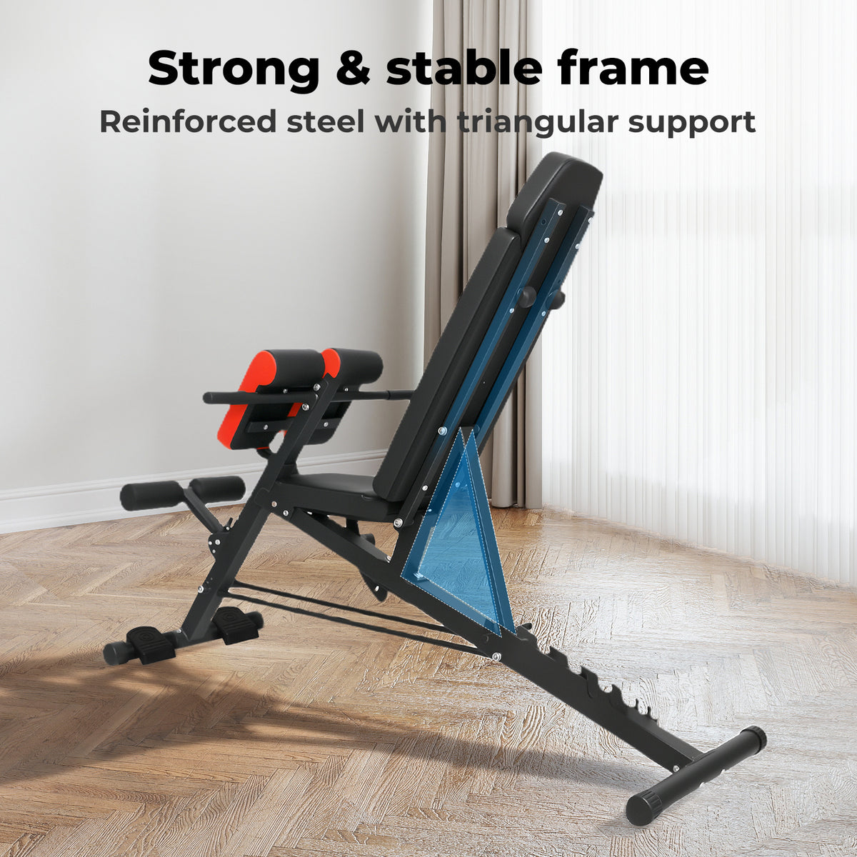 Centra Adjustable Workout Bench Roman Chair 8-position Backrest Home Gym 300kg