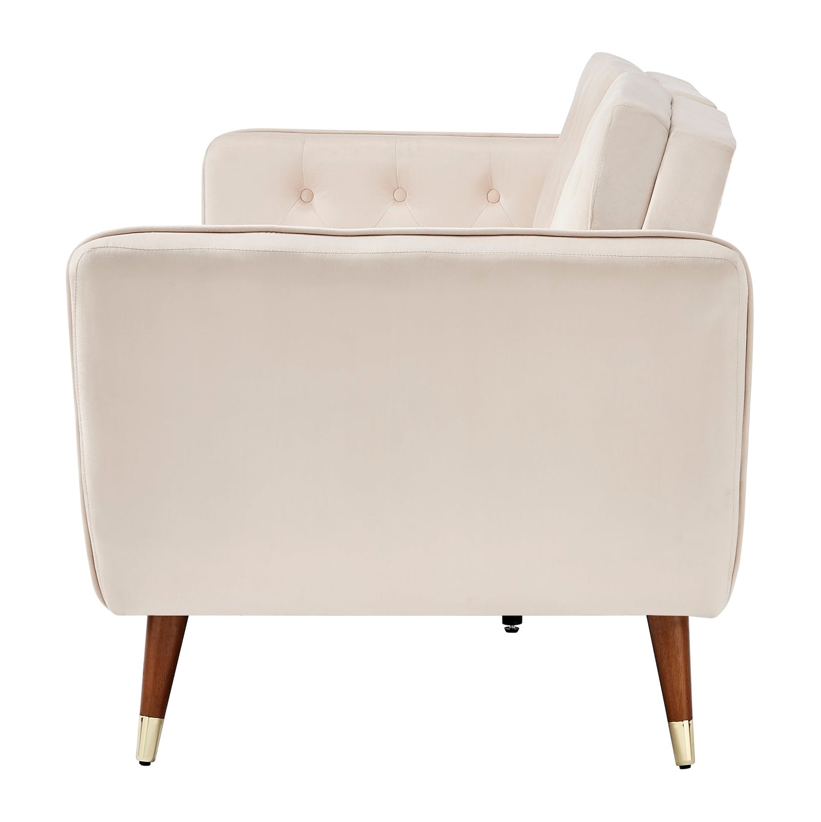 Velvet Click Clack Button Back Sofa Bed - 3 Seater | Cream