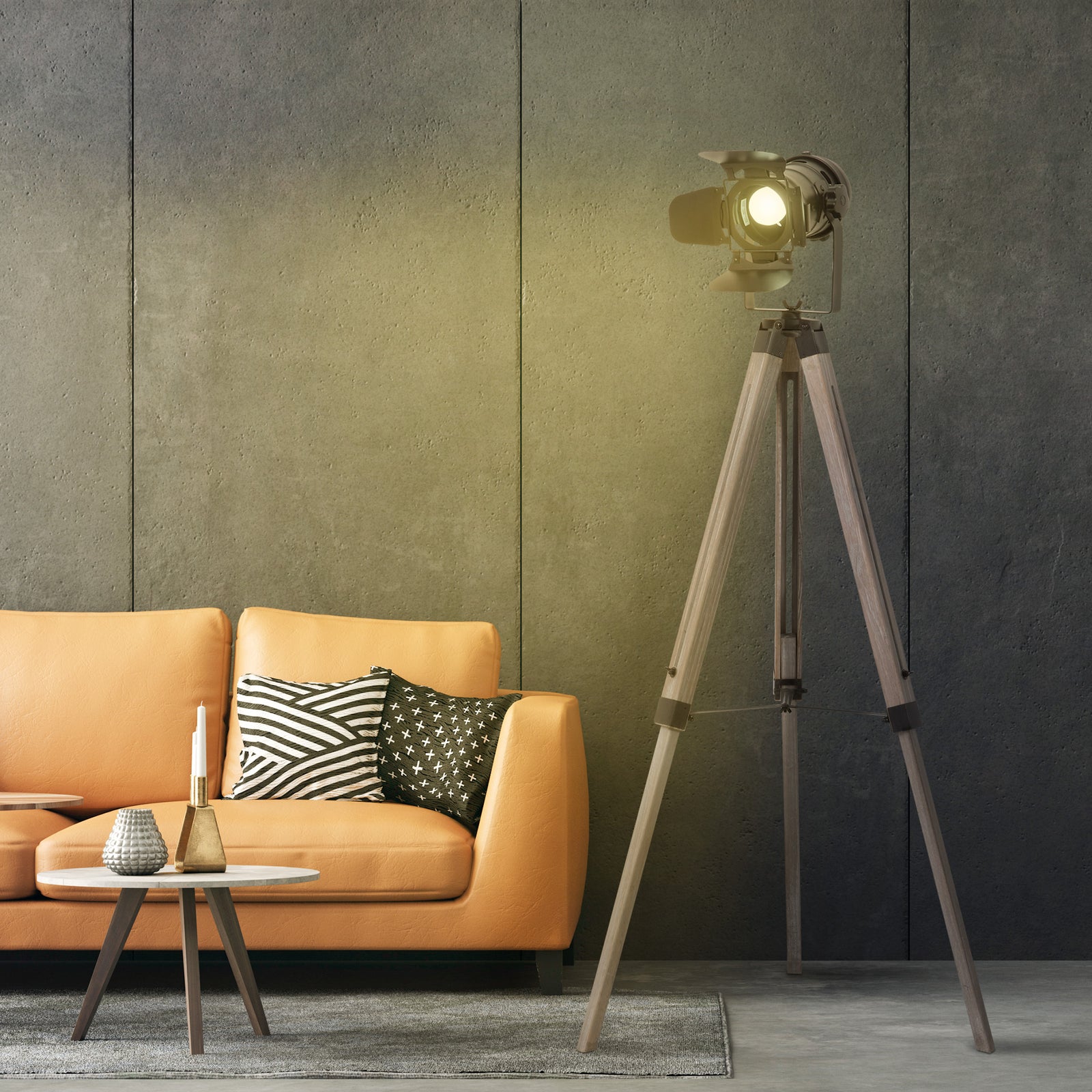 HOMCOM Floor Lamp Non-slip Feet Height Adjustable Camera-shaped