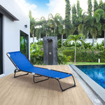 Foldable Beach Chaise Lounge 4 Adjustable Positions | Set of 1 | Navy Blue