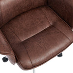Retro-style Pu Leather Office Chair With Armrests And Casters
