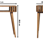 Slatted Oak-ish Console,1 Open Slot, Beige
