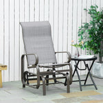 Outdoor Gliding Rocking Chair With Metal Frame For Patio | Gray