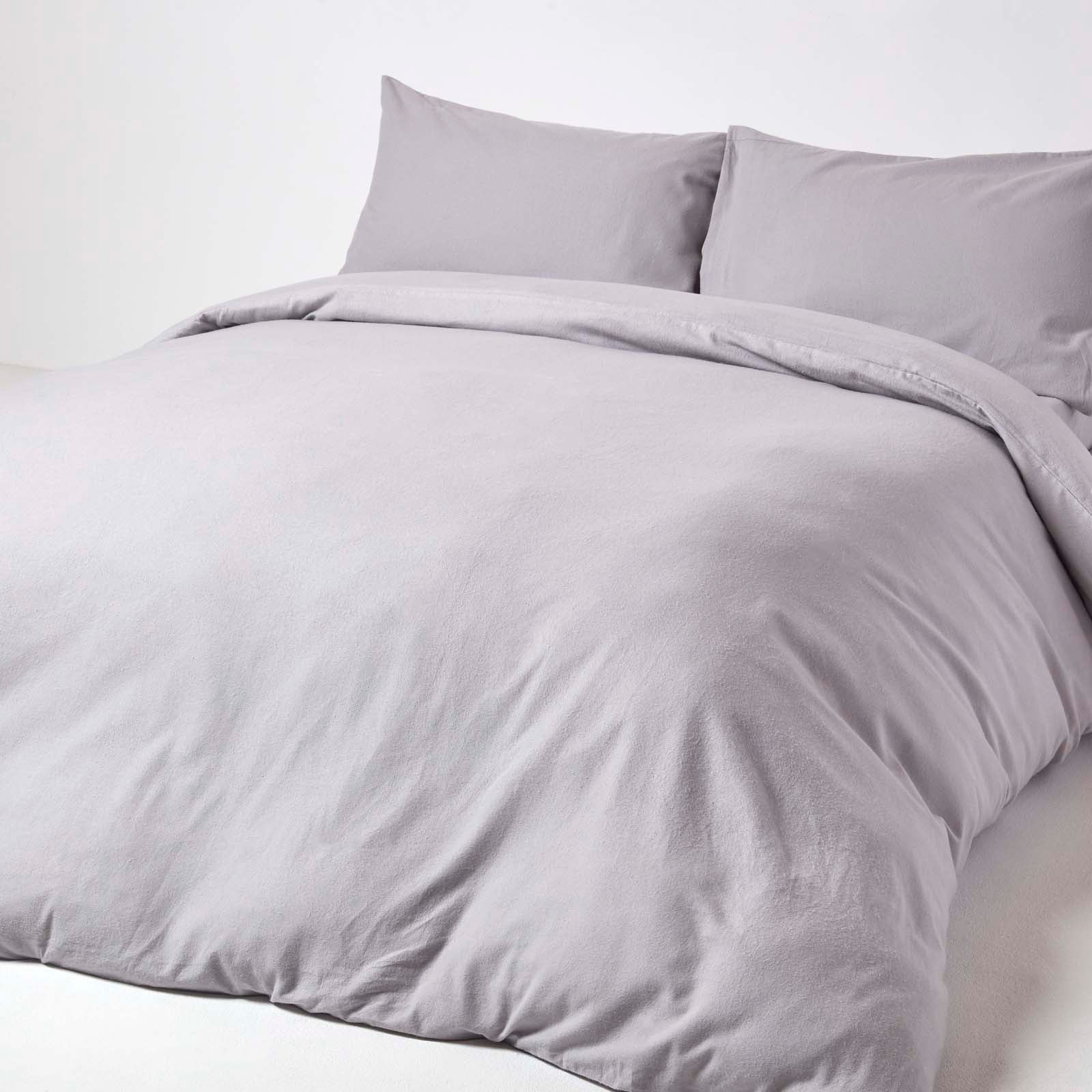 Soft Portuguese Brushed Cotton Fitted Sheet | Double | Grey