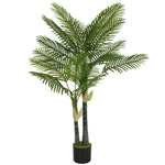 HOMCOM Artificial Palm Tree With Peva Leaves In Pot, Green