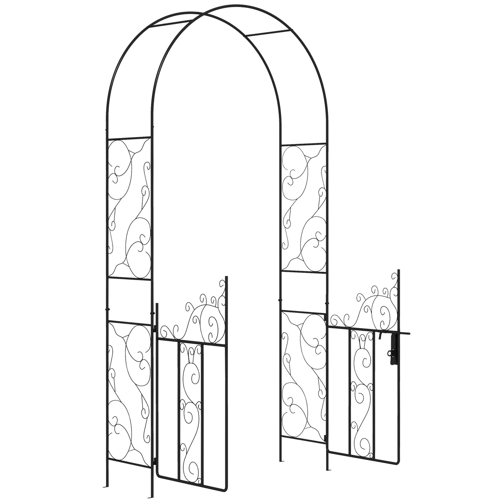 Outsunny Garden Arch W/ Double Gate, Garden Arbor Climbing Plants