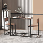 3pc Dining Bar Set, Modern Style, Metal Frame | Brown