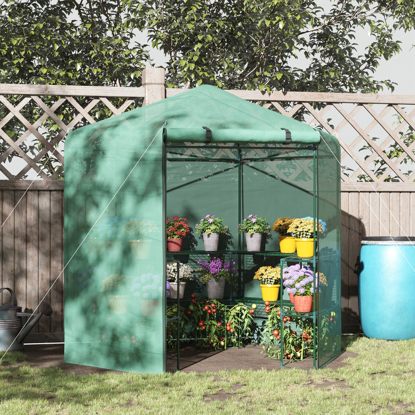Hexagon Walk-in Greenhouse With Zipper Door