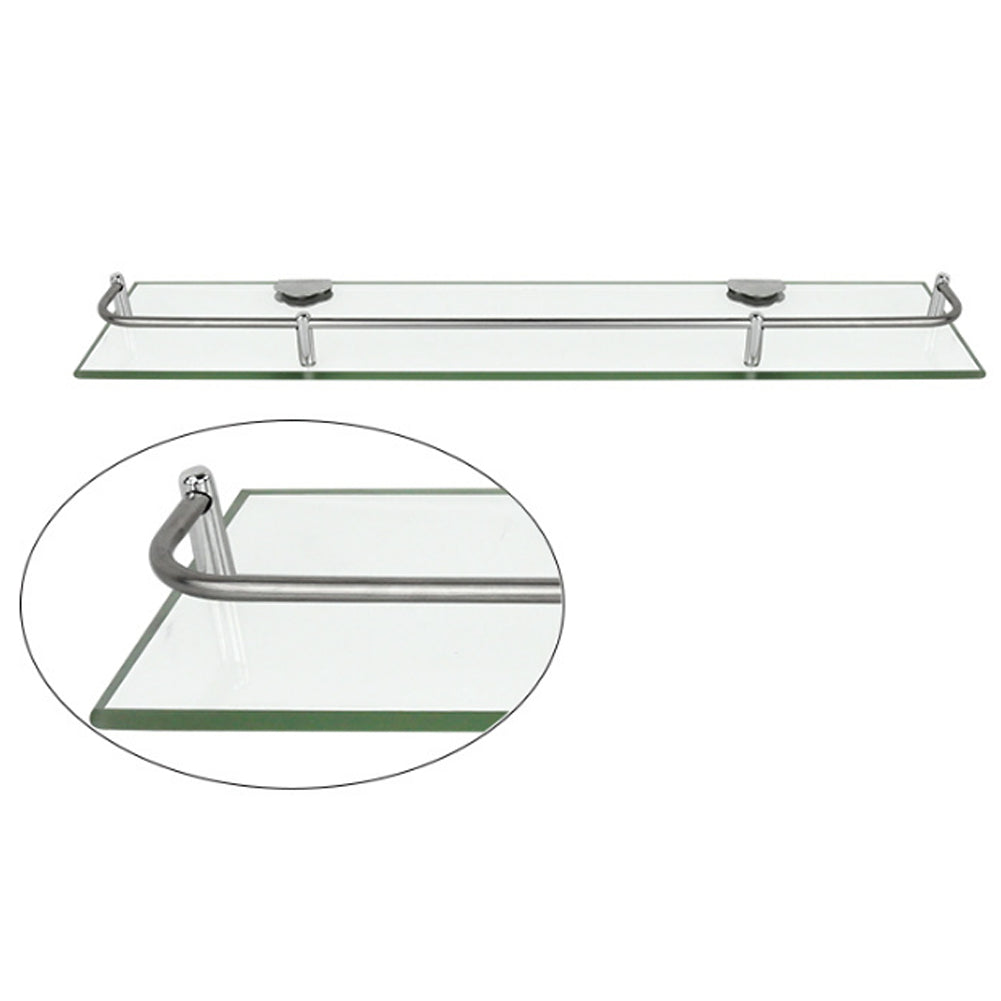 60cm Glass Shelf Tempered Glass 6mm Thick Storage Organizer Wall Mounted Bathroom