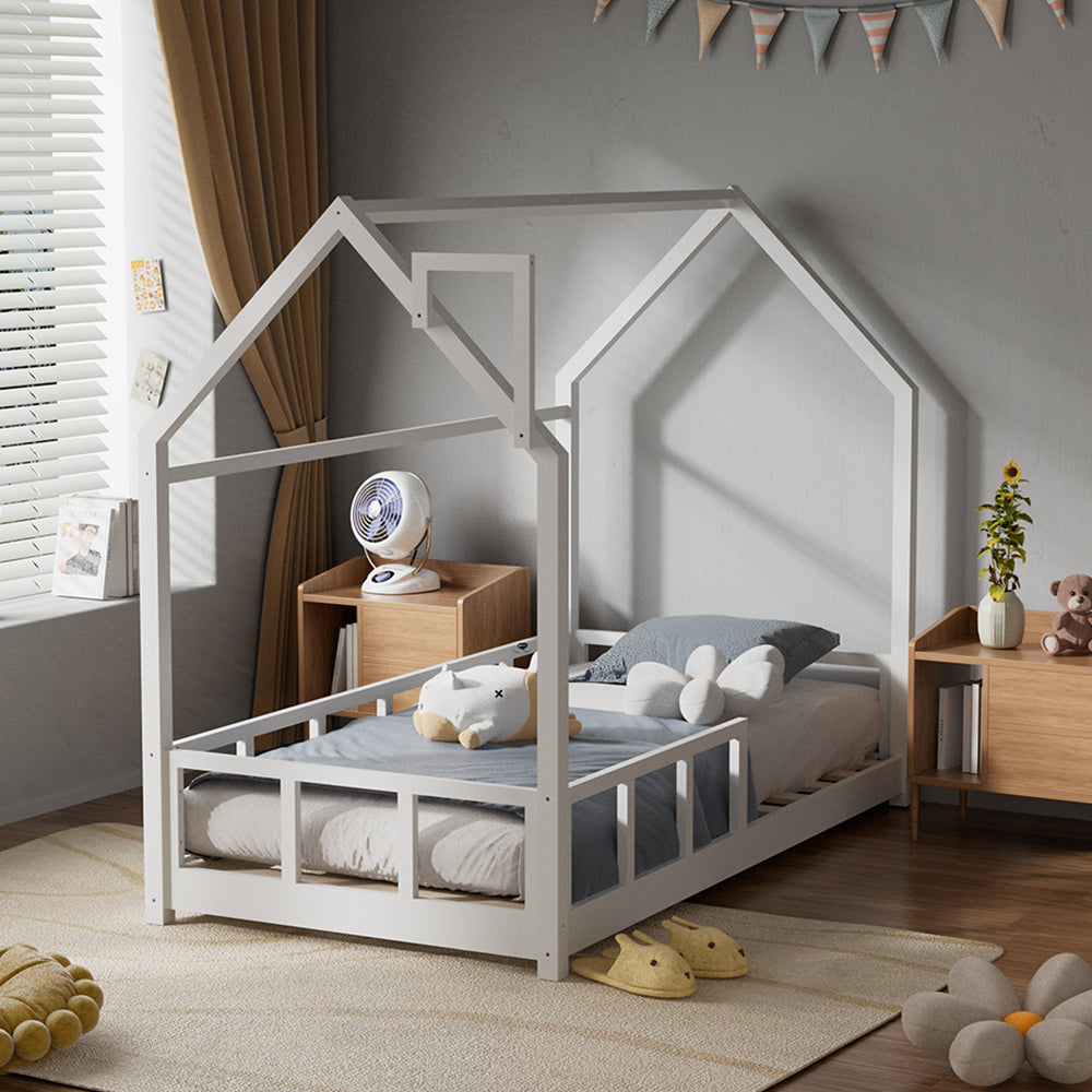 Kid’s Bed With House Frame Pine Wood | White