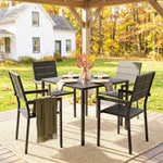 Outsunny 5 Pieces Garden Dining Set, Outdoor Furniture With Hdpe Table