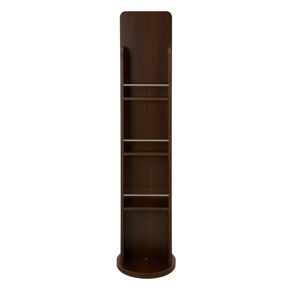 Rotating Full-length Mirror With Magazine Rack,standing Square Mirror | Walnut
