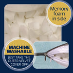 Pregnancy Pillow, U Shaped Shredded Memory Foam Maternity Cushion Machine Washable & Removable Velvet Cover | L | Blue