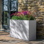 Long Zinc Galvanised Tall Trough Planter | 90cm x 30cm x 60cm | White