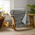 Ashridge Soft Faux Fur Throw 130x170cm – Elegant Textured Blanket | 130cm x 170cm | Grey
