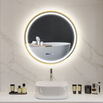 Illuminated Bathroom Led Mirror 60/80cm Round Wall Mounted | Large | Gold