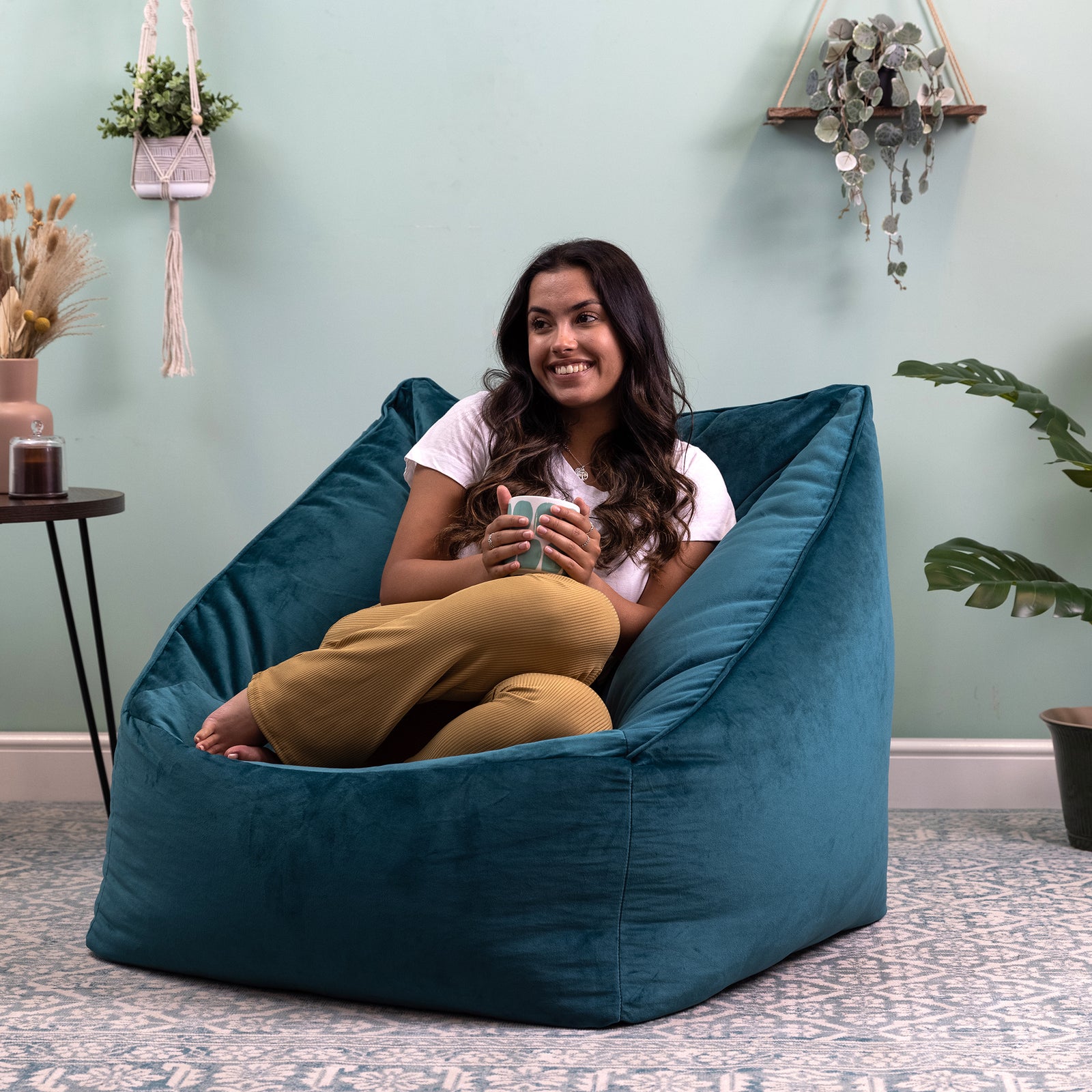 Natalia Velvet Armchair Bean Bag Giant Bean Bag Chair