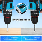 96 In 1 Cordless Electric Drill Set Driver Screwdriver Rechargeable | Blue